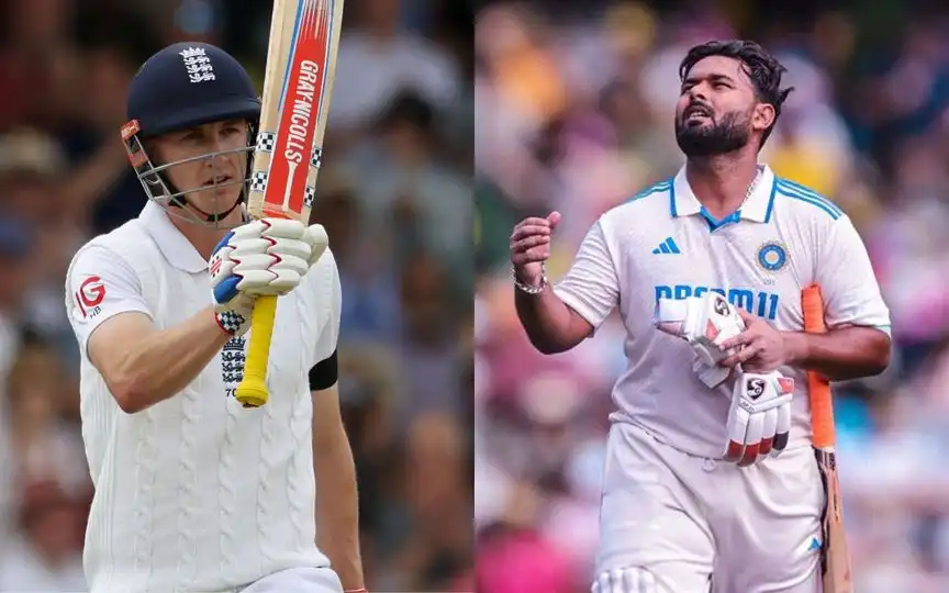 Harry Brook and Rishabh Pant [Source: @YorkshireCCC, @rehnedotum_/x.com]