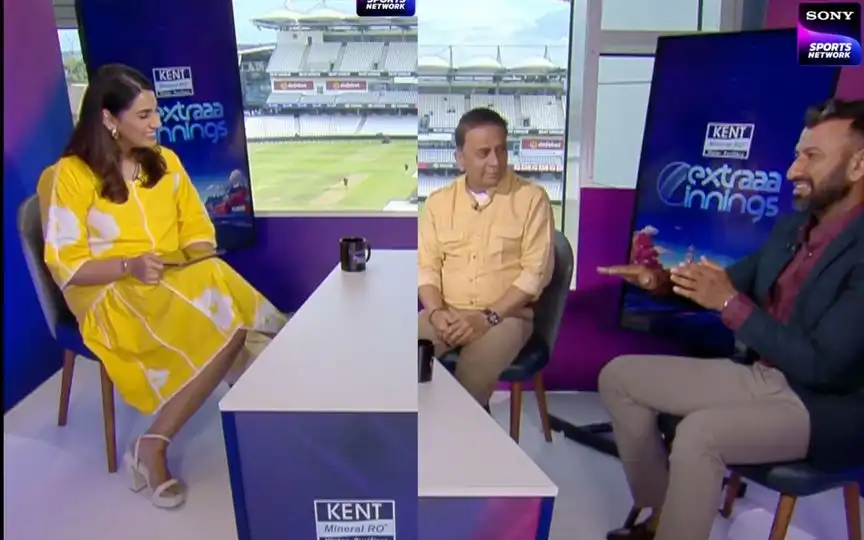 Sanjana Ganesan and Pujara - (Source :@ScreenGrab)