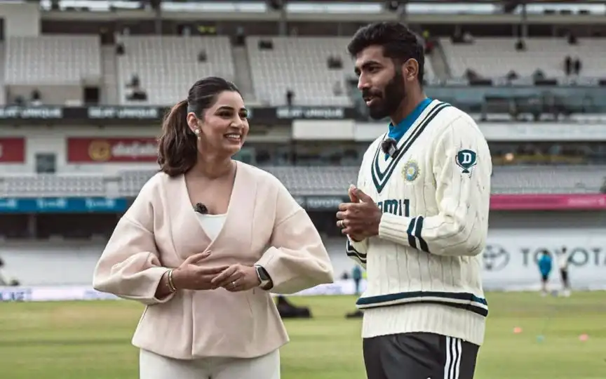 Sanjana Ganesan on Bumrah [Source: @cricketchamber/x.com]
