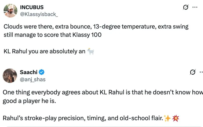 Fan tweet [Source: @Klassyisback_, @anj_shas/X.com]