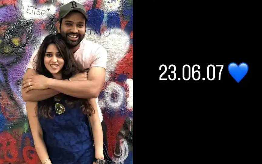 Rohit Sharma with Ritika Sajdeh [Source: @ImRo45/x, @ritssajdeh/Instagram]