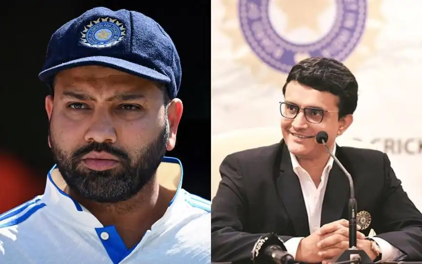 Rohit Sharma and Sourav Ganguly (Source: @mufaddal_vohra/X.com)