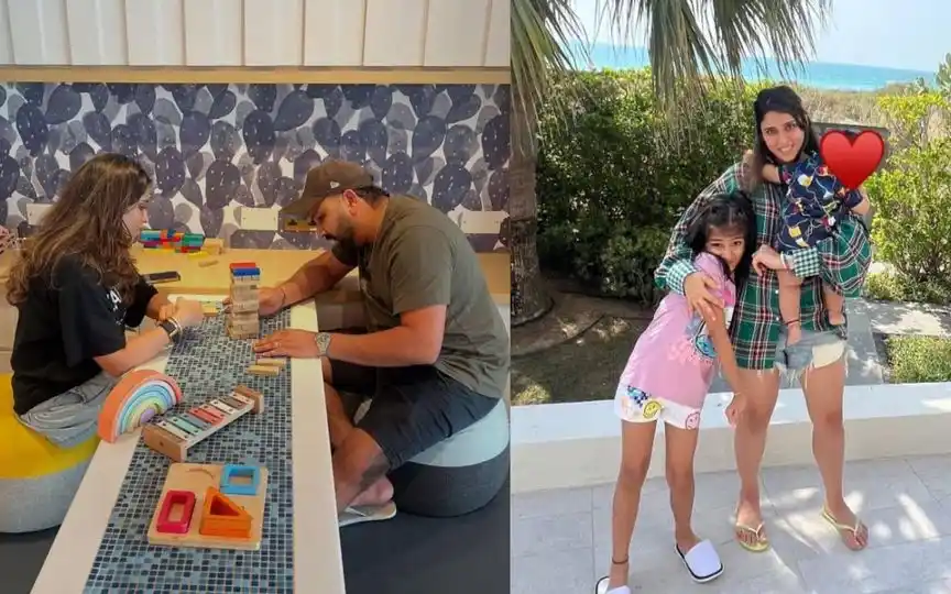 Rohit Sharma enjoying family time [Source: @rushiii_12/X.com]