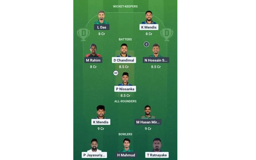 SL vs BAN 2nd Test: Dream11 Team2 (Source: @Dream11 App)