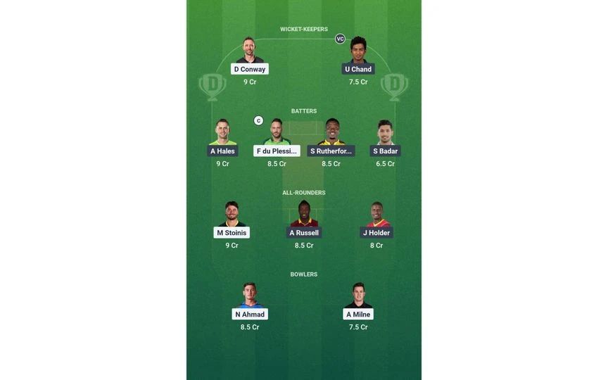 TEX vs LAS Team 2. [Source - Dream11 App]