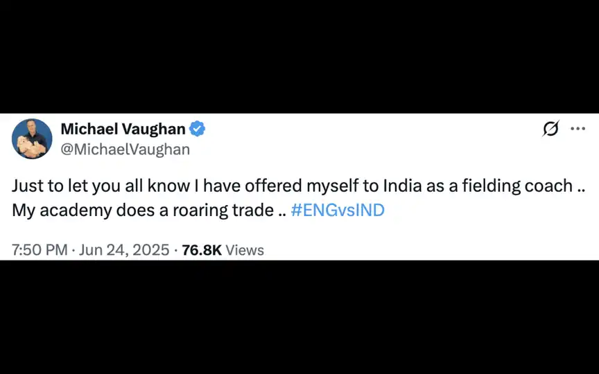 Michael Vaughan's post on X (Source:@MichaelVaughan/X.com)