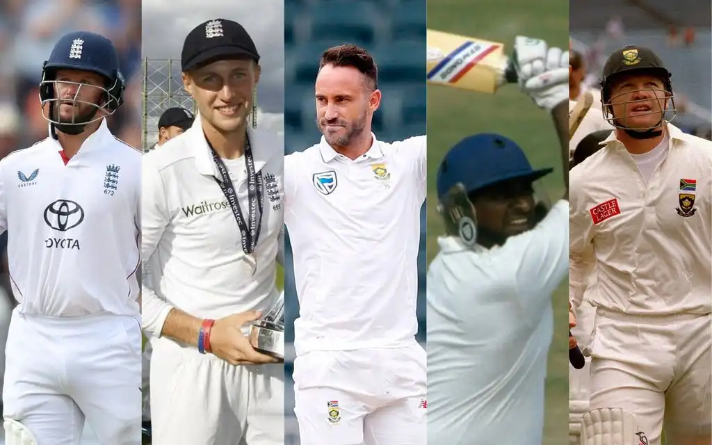 Duckett, Root, Du Plessis, Mendis, Cullinan (Source: @englandcricket, @ICC/X.com)