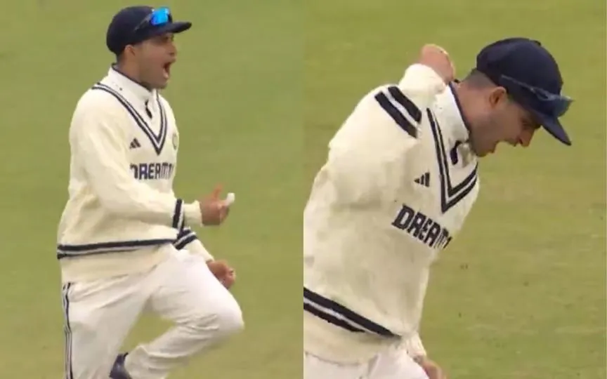 Shubman Gill's aggressive celebration after wicket of Ben Stokes (Source:@forjustcricket/X.com)