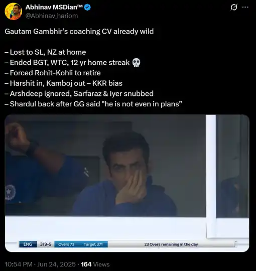Fan tweet [Source: @Abhinav_hariom/X.com]