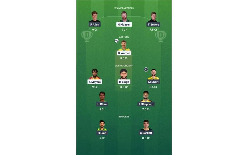 SEA vs SF Team1. [Source - Dream11 App]