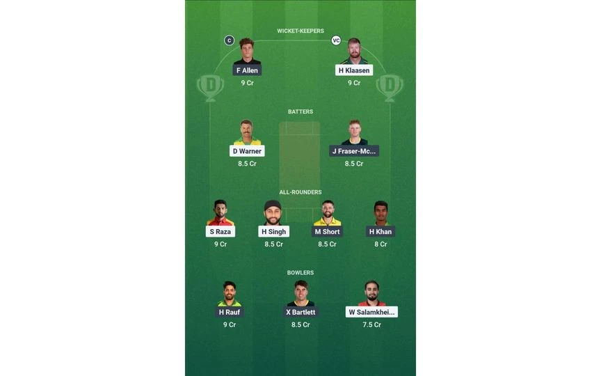 SEA vs SF Team2.  [Source - Dream11 App]