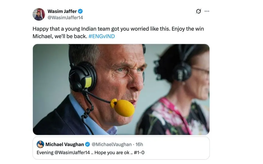 Wasim Jaffer's tweet [Source: @WasimJaffer14/X.com]