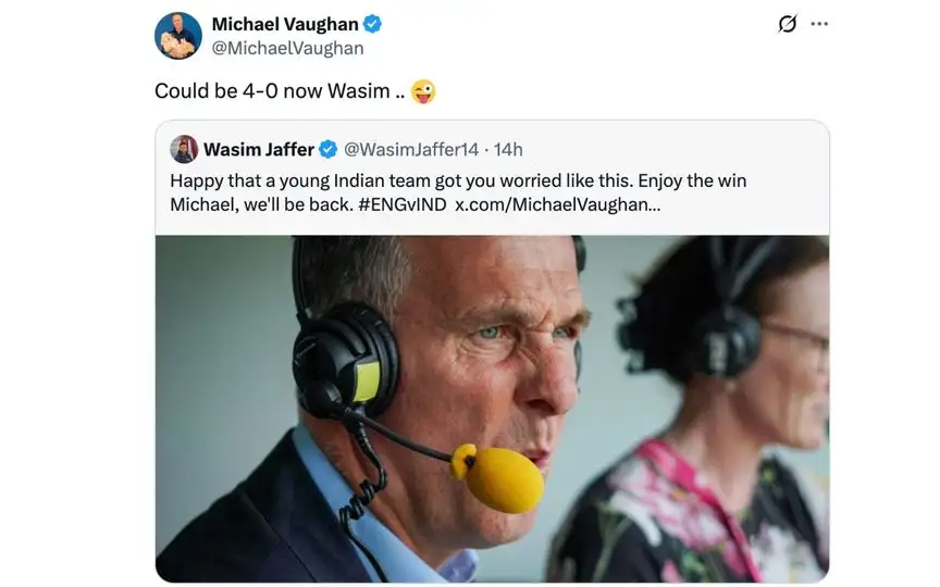Michael Vaughan's reply [Source: @MichaelVaughan/X.com]