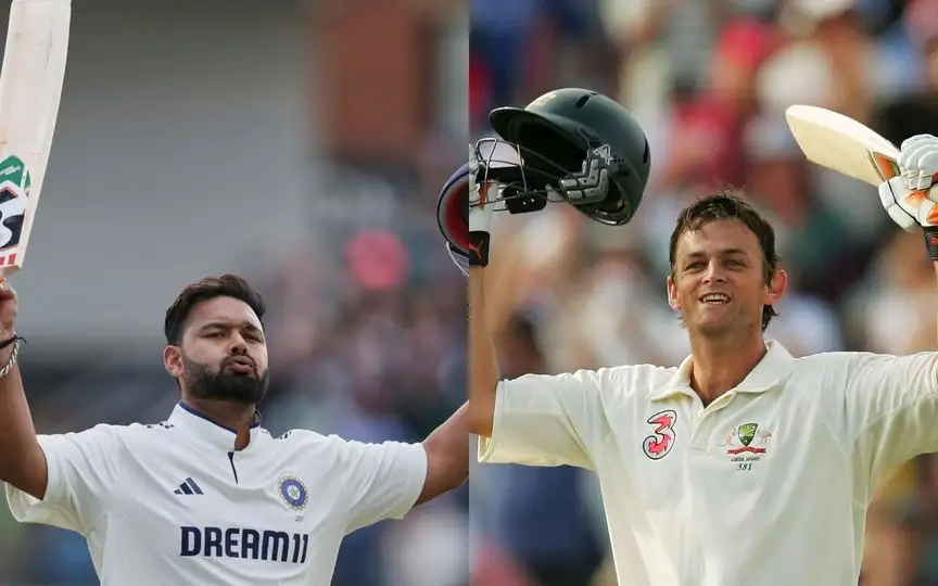 Rishabh Pant and Adam Gilchrist [Source: AP, @BharathPandhiri/X]