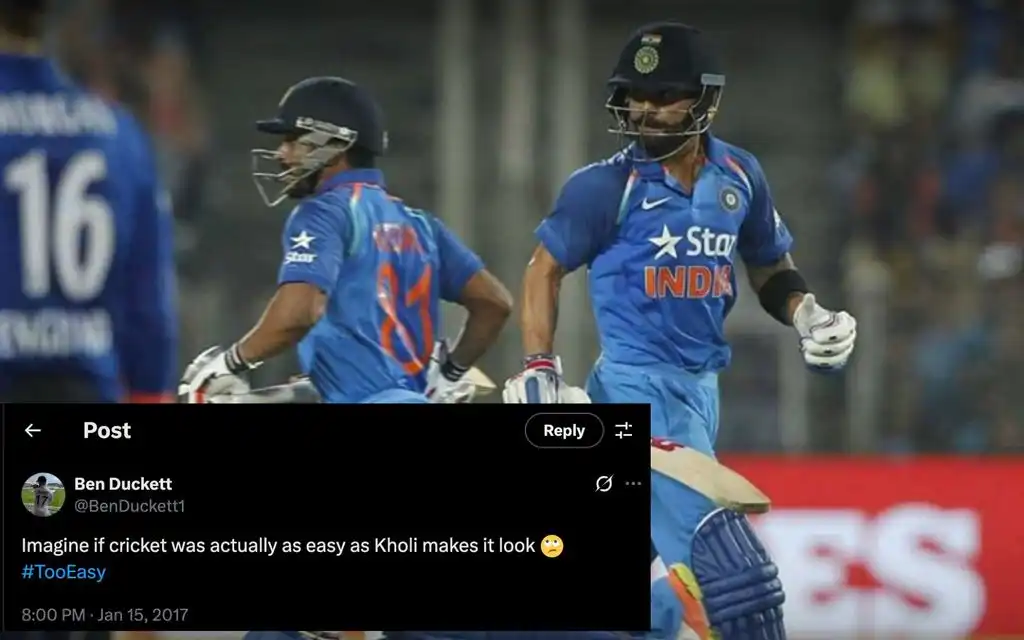 Duckett on Kohli [Source: @ImJames_/x.com]
