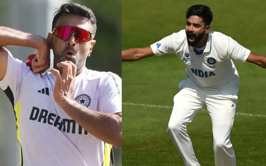 Ravichandran Ashwin and Mohammed Siraj [Source: @ICC/X.com]