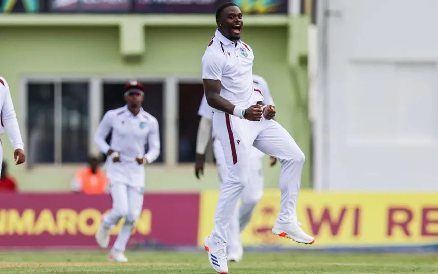 Jayden Seales in action [Source: @cricbuzz/X]