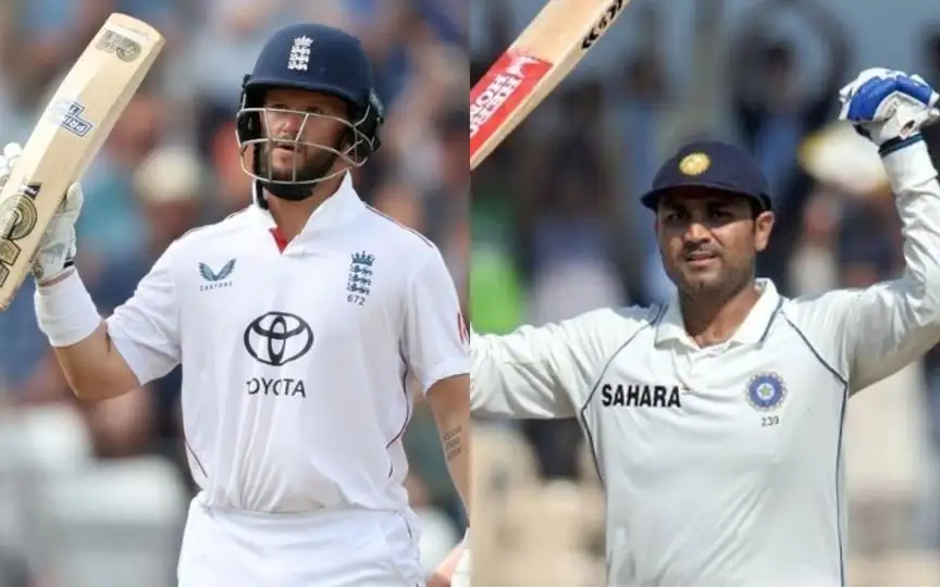 Ben Duckett and Virender Sehwag [Source: @VikasYadav69014, @CricTalk29/x.com]