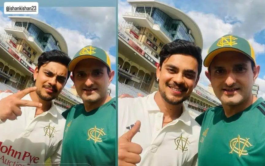 Ishan Kishan and Muhammad Abbas seen at County Game [Source: @muhammadabbas310/Instagram]