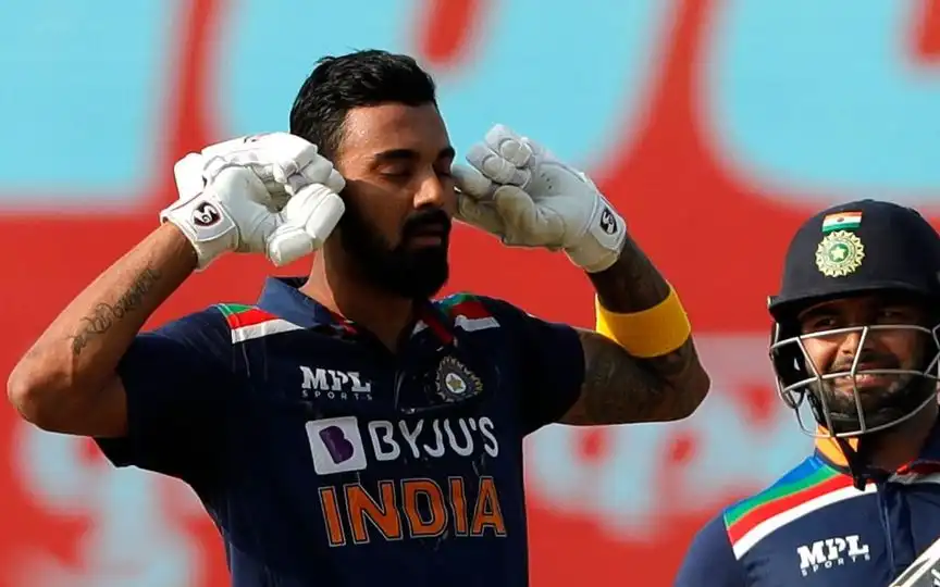 KL Rahul's famous "shut-out noise" century celebration (X.com/@Amaaa7n)