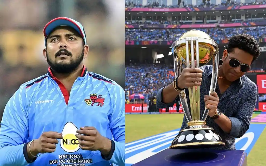 Prithvi Shaw and Sachin Tendulkar - (Source : @Johns/X.com)