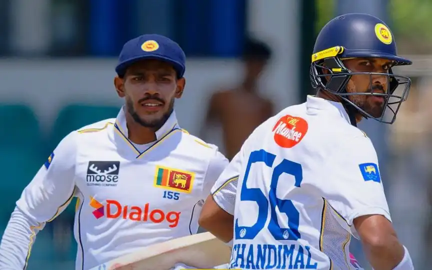 Pathum Nissanka and Dinesh Chandimal on Day 2 [Source: @OfficialSLC/x]
