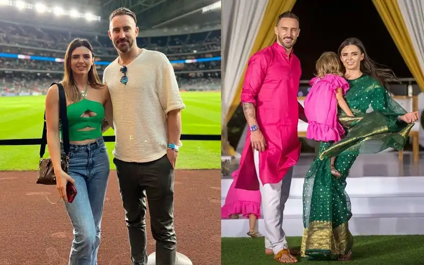 Faf du Plessis with his Wife Imari du Plessis (X.com/@Jimmy__90 & @ShyamKu01253855)