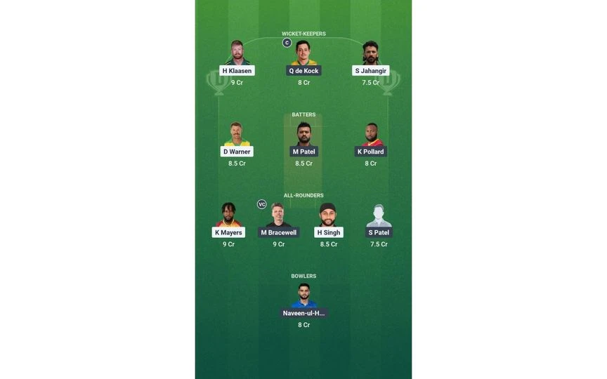 SEA vs NY Team1. [Source - Dream11 App]