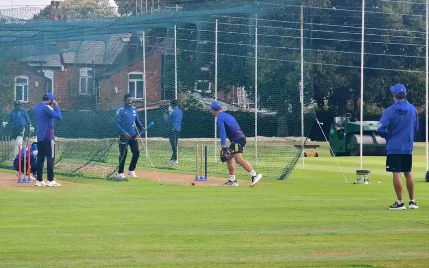 India's practice session (Source:@RevSportzGlobal/X.com)