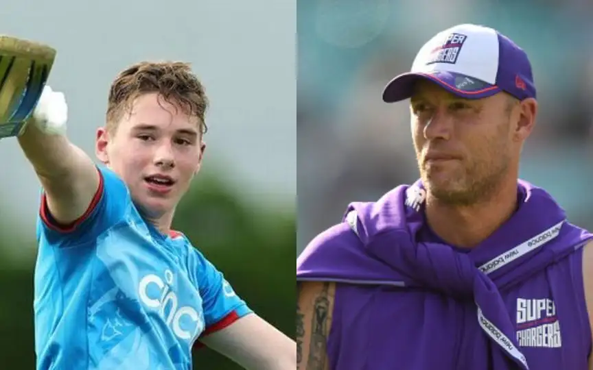 Rocky Flintoff and Andrew Flintoff [Source: @sports_tak, @Godsplanbabyy/x.com]