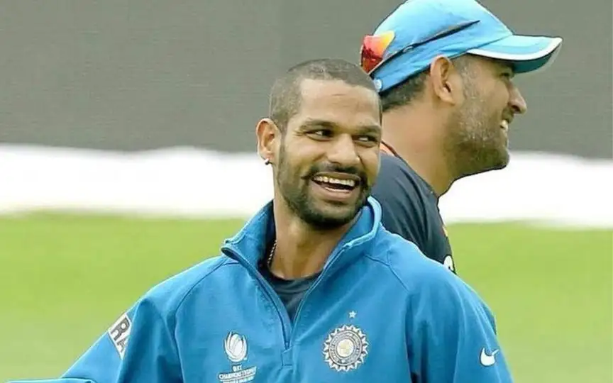 Dhawan and Dhoni during their playing days (Source:@Ahamed_dhoni011/X.com)