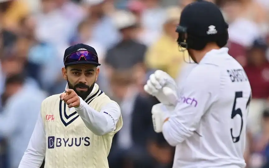 Virat Kohli sledging Jonny Bairstow [Source: @indiantweetrian/x.com]