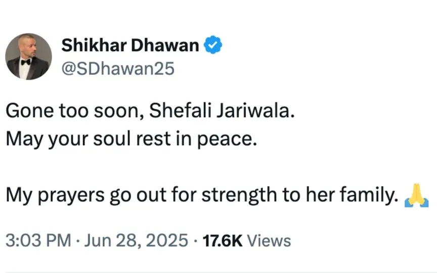Shikhar Dhawan's tweet [Source: @SDhawan25/X.com]