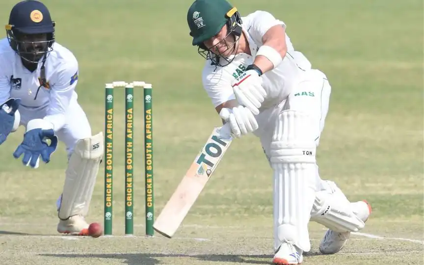 Dewald Brevis smashed a blistering fifty [Source: @LawrenceBailey0/X]