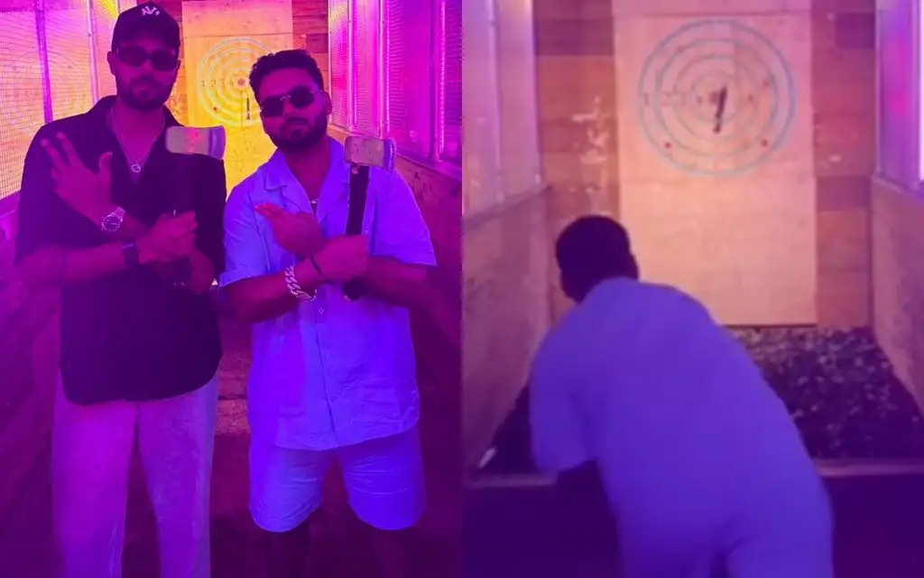 Rishabh Pant with Harshit Rana at fun game [Source: @rishabpant/Instagram]