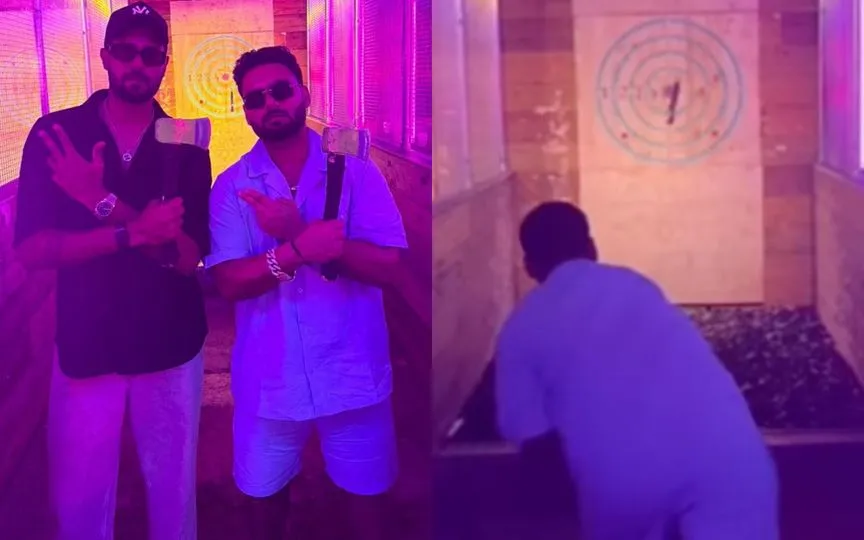 Harshit Rana Horribly Fails At Axe Throw; Rishabh Pant Gets Bulls Eye In Fun Face-Off
