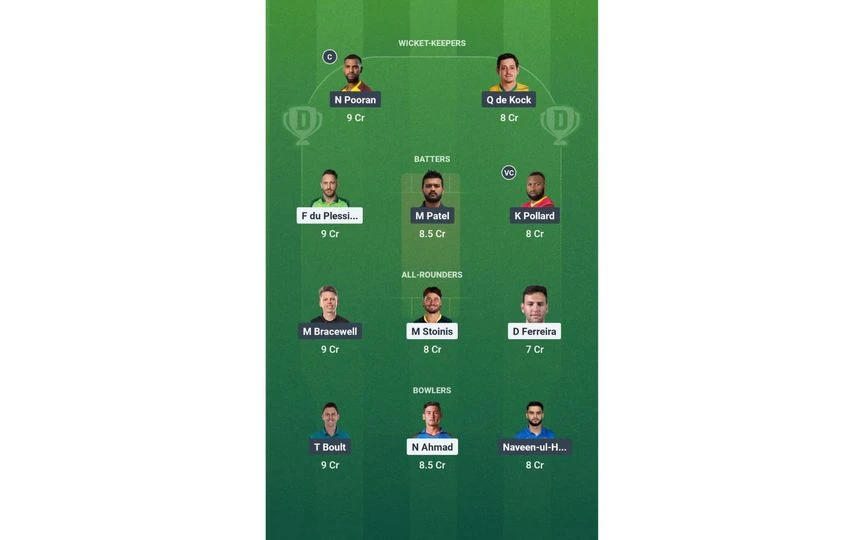 TEX vs NY Team 1. [Source - Dream11 App]