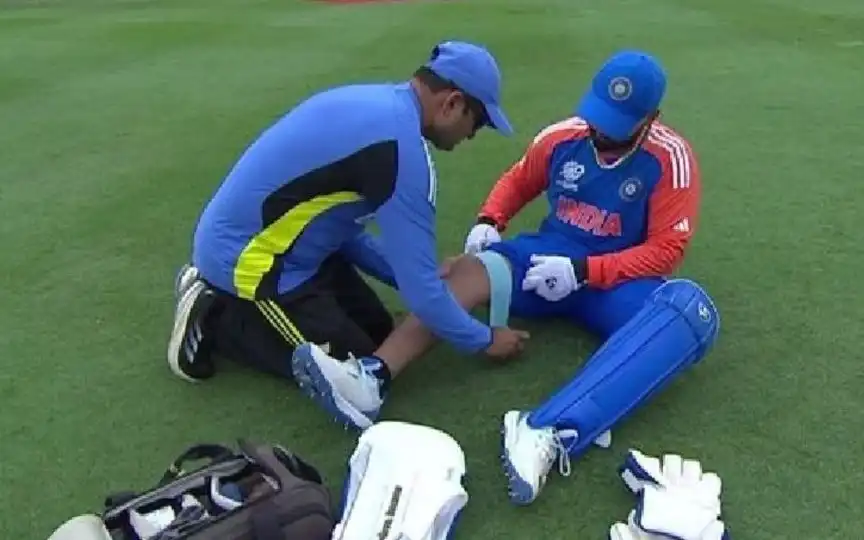 Rishabh Pant faking his injury (Source@MagnesiumKohli/X.com)