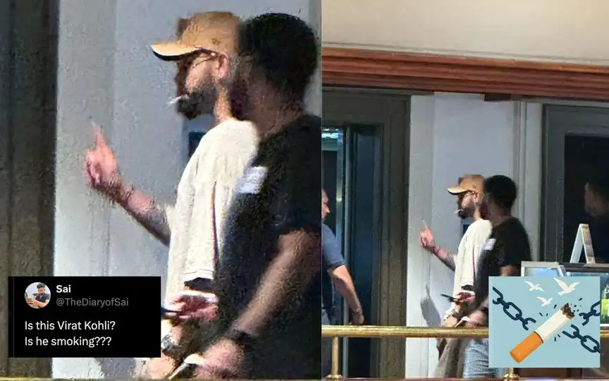 Virat Kohli, lookalike caughted smoking (Source:@NadaNetwork,x.com)