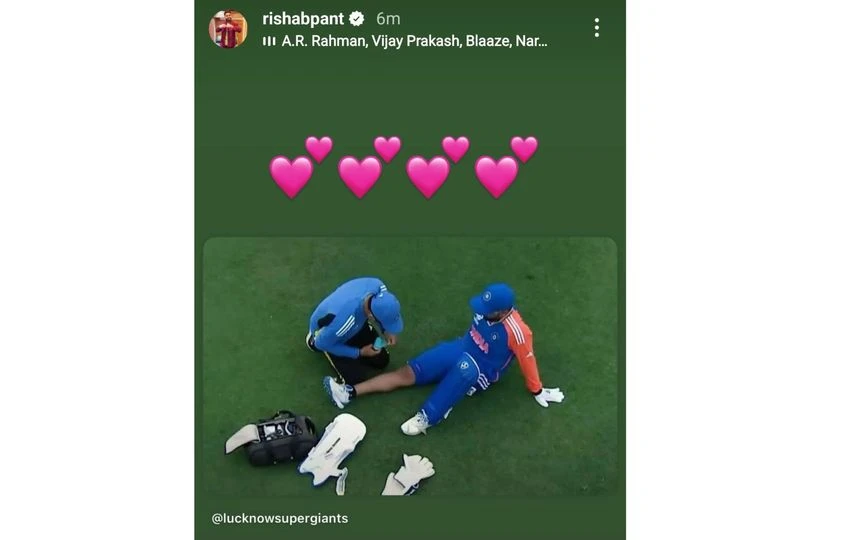 Rishabh Pant's IG Story [Source: @CricCrazyJohns/X.com]