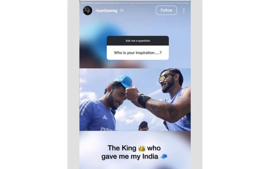 Riyan Parag's Instagram story [Source: @LokeshVirat18K/X.com]