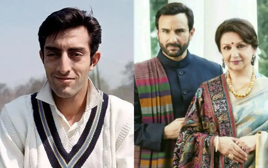 Mansur Ali Khan Pataudi, Saif Ali Khan and Sharmila Tagore [Source: @CricketopiaCom, @ZoomTV/x.com]