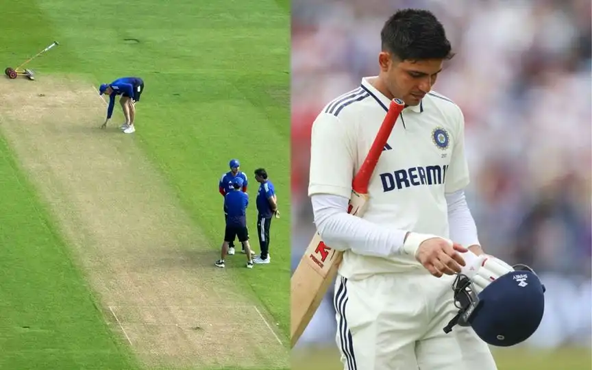 Pitch revealed for Edgbaston Test [Source: @im_sandipan/x.com]
