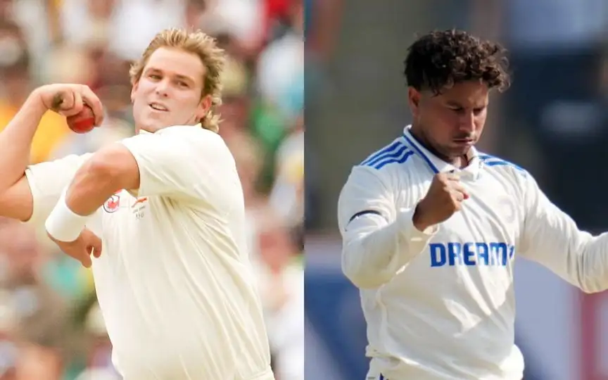 Shane Warne and Kuldeep Yadav. [Source - ICC/BCCI/x.com]
