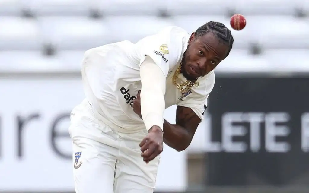 Jofra Archer in County Cricket (Source: @ESPNcricinfo/X.com)