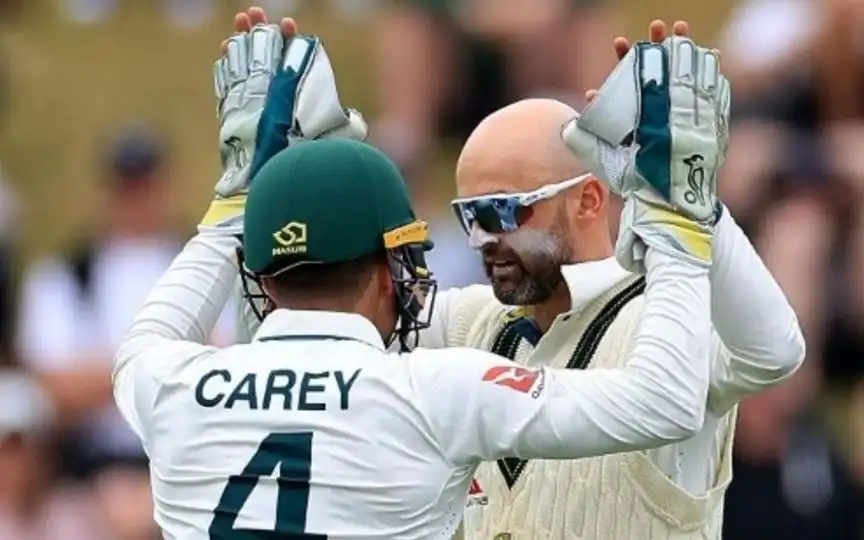 Nathan Lyon passes on song duties [Source: @Boriskabeta/X.com]