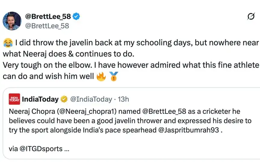 Brett Lee's tweet [Source: @BrettLee_58/X.com]