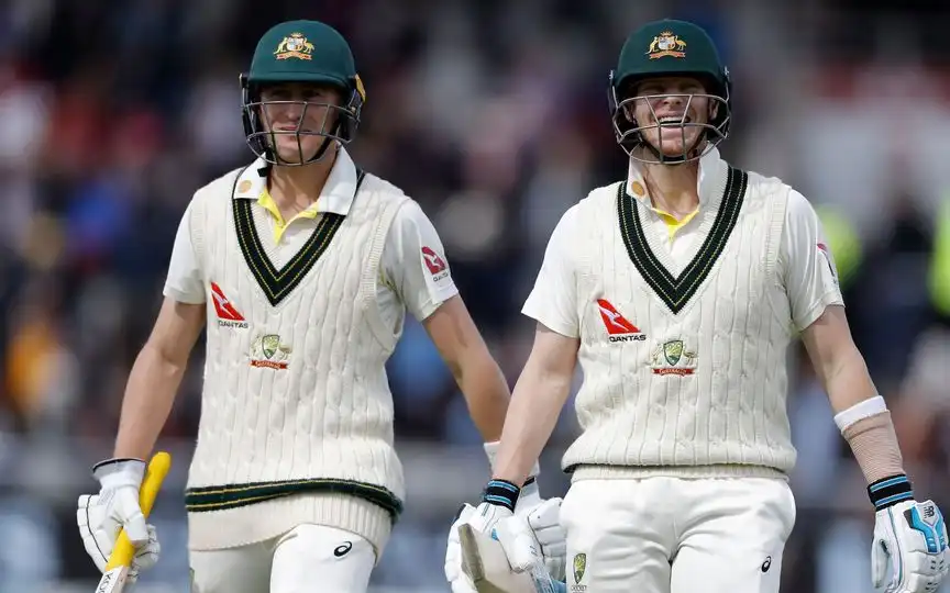 Marnus Labuschagne and Steve Smith [Source: @Koinistakes/X.com]