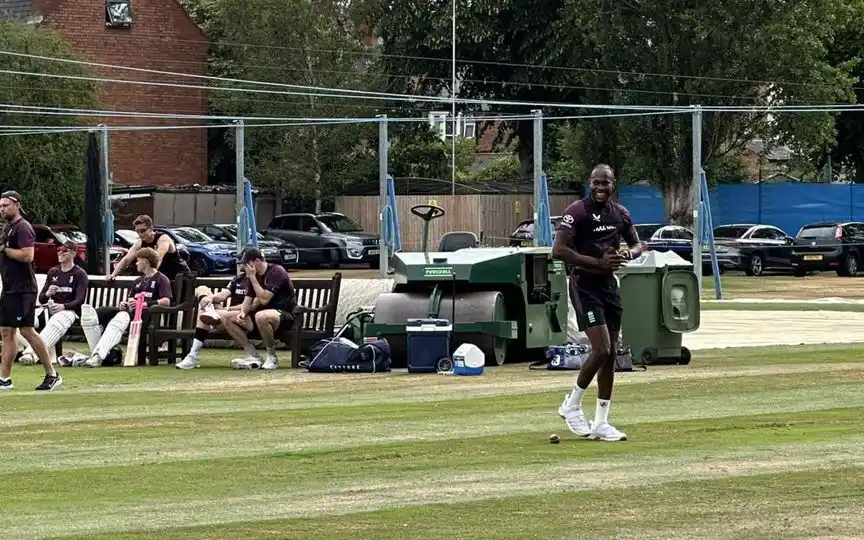 Jofra Archer Back in Training - (Source :@AadamHalath/X.com)