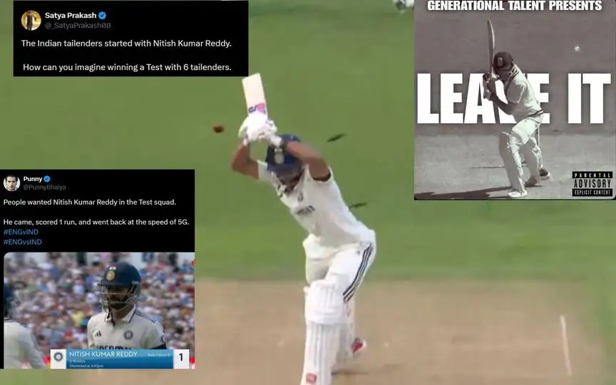 “Tail Starts With Nitish Kumar Reddy…” Netizens Roast India's New No. 6 After Flop Return